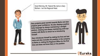 Good Morning, Mr. Falana! My name is Gary
Botham. I am the Regional Head.
 