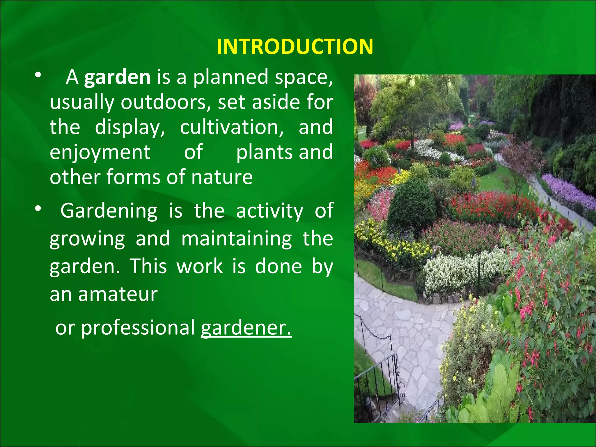 Garden Design in Public and Private Area Vikram Bhukkal (2011 A53BVI) | PPT