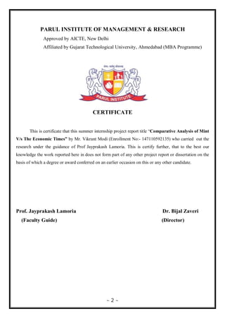 ~ 2 ~
PARUL INSTITUTE OF MANAGEMENT & RESEARCH
Approved by AICTE, New Delhi
Affiliated by Gujarat Technological University...