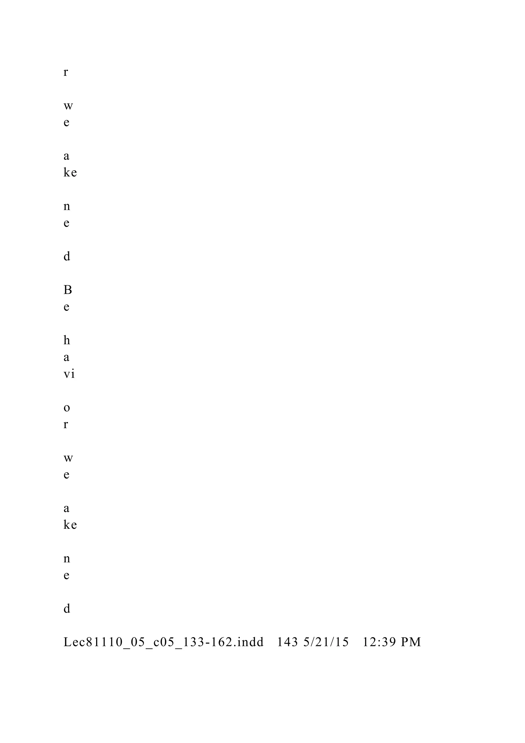 r
w
e
a
ke
n
e
d
B
e
h
a
vi
o
r
w
e
a
ke
n
e
d
Lec81110_05_c05_133-162.indd 143 5/21/15 12:39 PM
 