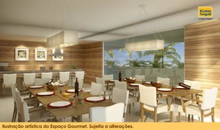 Ilustração artística do Espaço Gourmet. Sujeita a alterações. 