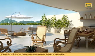 Ilustração artística do Terraço do Apartamento. Sujeita a alterações. 