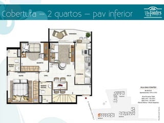 Cobertura – 2 quartos – pav inferior
 