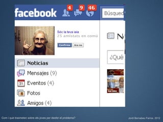 Com i què trasmeten sobre els joves per desfer el problema?   Jordi Bernabeu Farrús. 2012
 