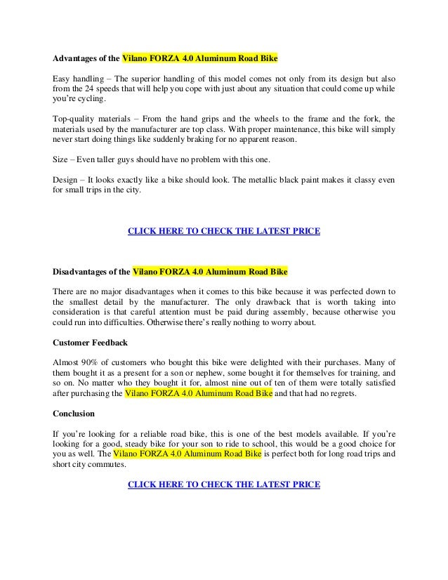 vilano forza 4.0 review