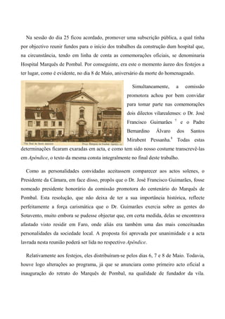 Vila Real de Santo António no primeiro centenário do seu Fundador