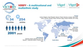 VERIFY – A multinational and
multiethnic study
Del Prato S et al. Diabet Med. 2014;31:1178-84. Matthews DR et al. Diabet Med. 2019;36:505-13.
Europe
Austria, Bulgaria, Czech Republic, Estonia, Finland, Germany, Hungary, Italy, Israel,
Latvia, Lithuania, Norway, Poland, Romania, Spain, Russia, Slovakia, and Turkey
Latin America
Argentina, Brazil, Colombia, Dominican
Republic, Guatemala, Mexico, Panama, and
Peru
East Asia
Hong Kong,
Philippines, Korea,
and Taiwan
South Africa Australia
2001 people
34
countries
254
centres
South-
East Asia
India, and Malaysia
 
