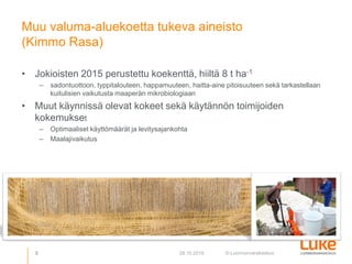Jaana Uusi-Kämppä: Viljelijäilta 2019: kuitulietteet maatalouden vesiensuojelukeinona 