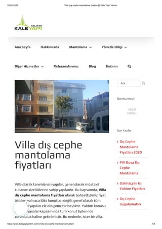 Villa dis-cephe-mantolama-fiyatlari