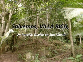 Salvemos, VILLA RICA,Salvemos, VILLA RICA,
Un Paraíso Oculto en San MartínUn Paraíso Oculto en San Martín
 