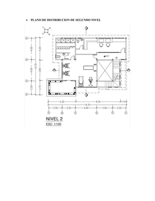  PLANO DE DISTRIBUCION DE SEGUNDO NIVEL
 