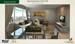 Estar/jantar Apartamento final 09
3 dormitórios
 