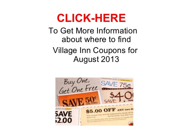 Village Inn Coupons August 2013