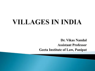 Dr. Vikas Nandal
Assistant Professor
Geeta Institute of Law, Panipat
 