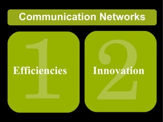 Communication Networks




12
Efficiencies   Innovation
 