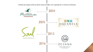 A história da Canopus no Rio de Janeiro iniciou em 2002, com a aquisição de 11 terrenos na Península.
 