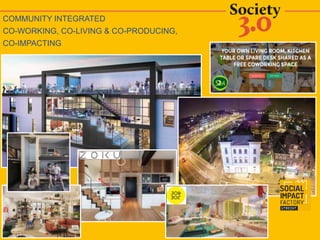 COMMUNITY INTEGRATED
CO-WORKING, CO-LIVING & CO-PRODUCING,
CO-IMPACTING
 