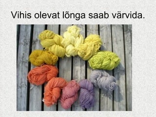 Vihis olevat lõnga saab värvida. 