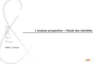 18

L’analyse prospective – l’étude des clientèles

Méthodologie
Cette première partie a pour objet de dresser une
synthèse des rencontres menées sur le territoire. Elles
permettent de faire émerger des problématiques, des
projets et des ambitions pouvant avoir une influence
sur le tissu commercial et artisanal.
Ville de Dinard – Diagnostic & Stratégie de développement commercial

 