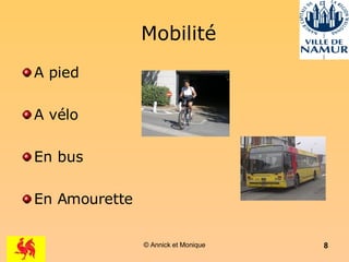 Mobilité A pied A vélo En bus En Amourette 