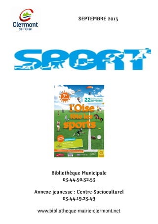 Ville de Clermont - Bibliothèque - bibliographie sport - sélection septembre 2013