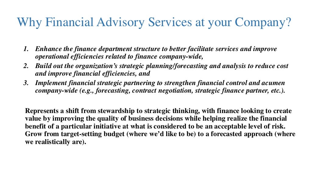 Financial Advisory Services