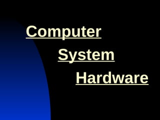Computer   System     Hardware 