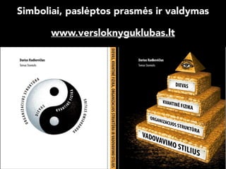 Simboliai, paslėptos prasmės ir valdymas

S I M B O L I A I , PA S L Ė P T O S P R A S M Ė S I R V A L D Y M A S

www.versloknyguklubas.lt

 