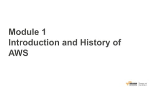 Module 1
Introduction and History of
AWS
 