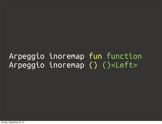 Arpeggio inoremap fun function
Arpeggio inoremap () ()<Left>
Sunday, September 22, 13
 
