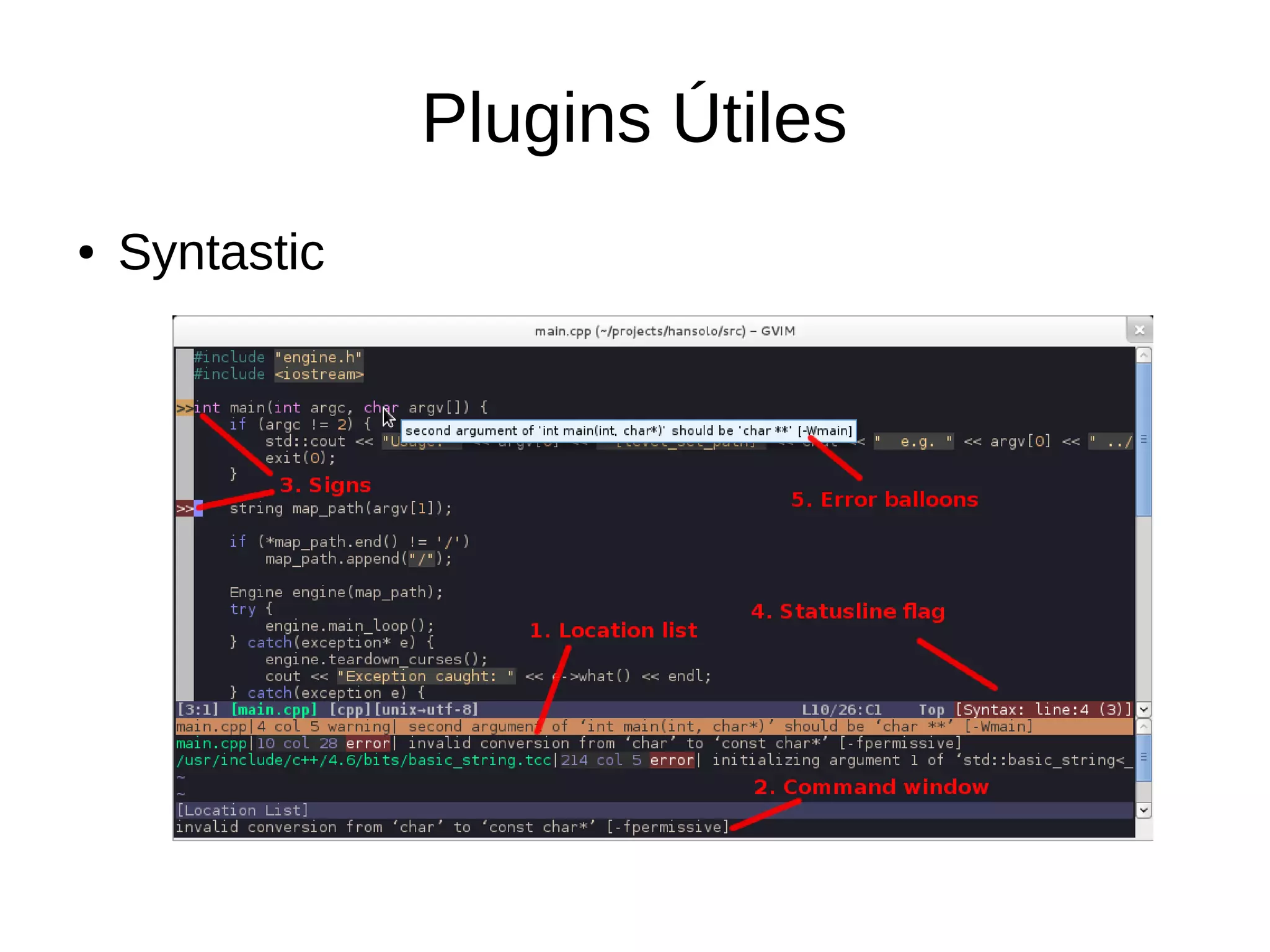 Plugins Útiles ● Syntastic 