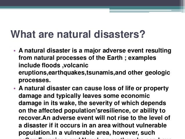 Affected By Natural Disaster Affected By Natural Disaster