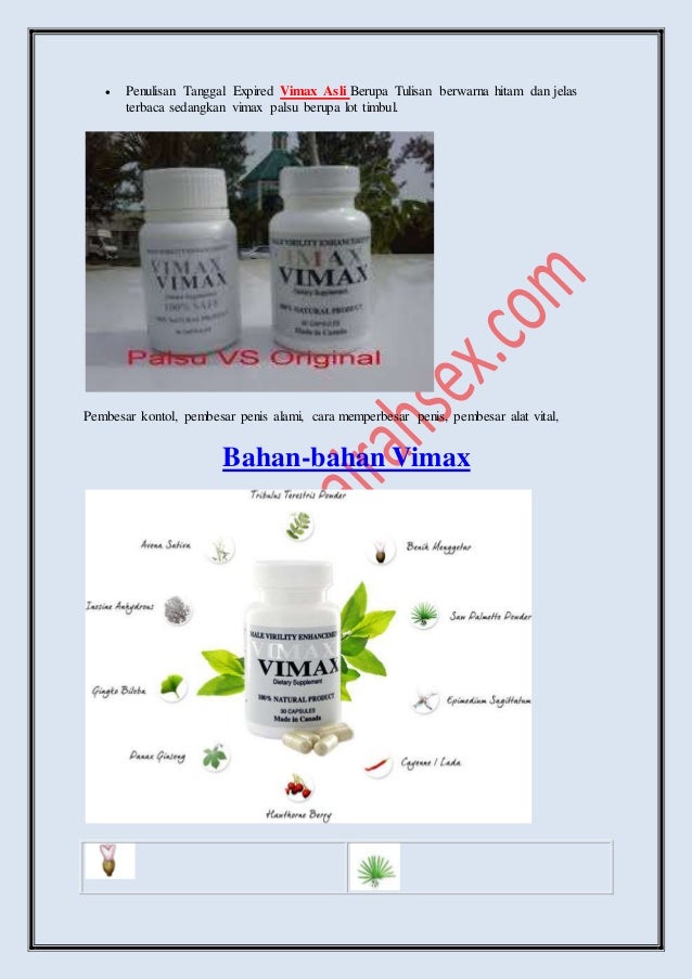 Obat Pembesar Alat Vital Pria - Vimax Asli Canada