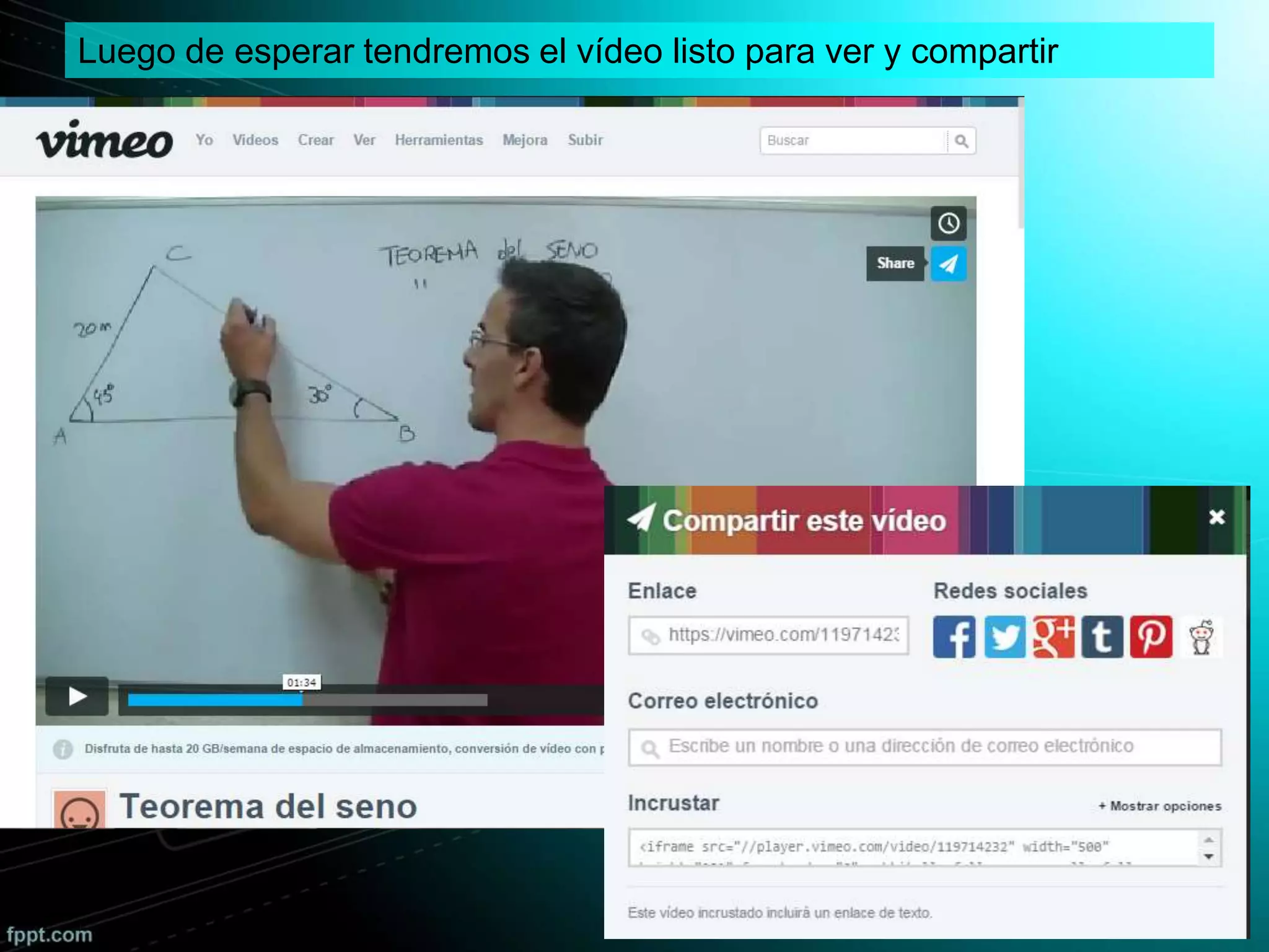 Luego de esperar tendremos el vídeo listo para ver y compartir
 