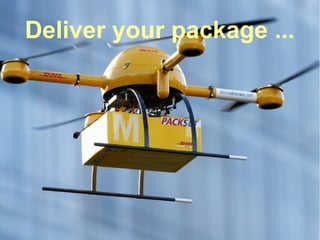 Future of Drones
Mohammad Tawfik
#WikiCourses
http://WikiCourses.WikiSpaces.com
Deliver your package ...
 