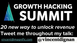vincent@magnific.com
20 new way to unlock revenue
Tweet me throughout my talk:
 