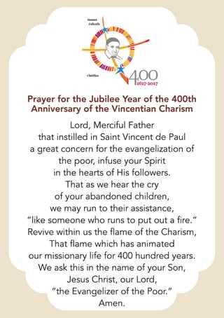 Vincentian charism prayer cards