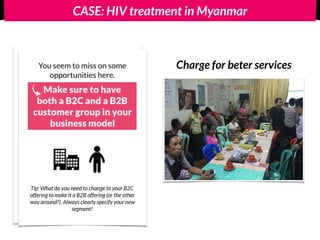 CASE: HIV treatment in Myanmar
Charge for beter services
 