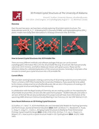 3D printing crystal structures handout for the IUCR Meeting in Montreal ...