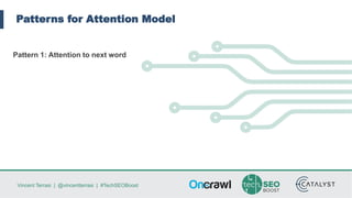 Vincent Terrasi | @vincentterrasi | #TechSEOBoost
Patterns for Attention Model
Pattern 1: Attention to next word
 