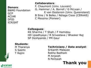 Water stress and climate change adaptation: From trait dissection to yield