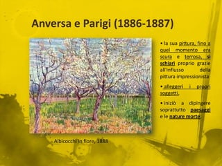 Nel 1886, a Parigi (a casa del fratello Theo) seguì i corsi di pittura;