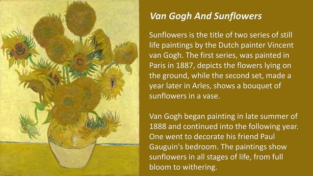 Vincent van Gogh/ Van Gogh and his Sunflowers | PPTX