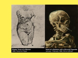 Plaster Torso of a Woman
1886, Pencil on Paper

Venus of aMilo (Plaster) a Burning Cigarette
Head de Skeleton with
January - February 1886, Oil on Canvas

 