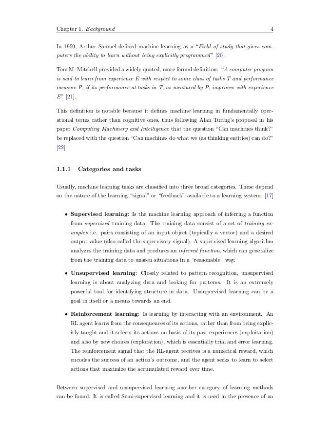 Thesis towards masters degree
