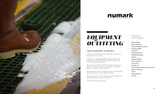 TAKE COMFORT IN SAFETY
Numark exists to outfit every associate with the means to
execute their various tasks.
In addition to sourcing equipment, Numark designs new
equipment to combat specific discomforts in safety gear,
PPE, and sanitation accessories.
We work directly with all the Vincit member companies to
provide a catalog of equipment and products that allows
them to continue to excel in the field.
We believe that a more comfortable worker is a safer worker,
and a safer worker is a more effective worker.
We can provide you with everything from basic PPE to boot
scrubbers, foamers, nozzles, and test kits.
Find out what we can do for you.
PRODUCT
CATEGORIES
Boot scrubbers
Bulk containment
Chemical allocation systems
Cleaning supplies
Containers
Dosing equipment
Fittings and adapters
Foamers
Foggers-sanitizers
Hose and tubing
Intervention
Laundry care
Line cleaning and lubrication equipment
Nozzles and valves
Pumps
Spray equipment
Test kits
MEMBER OF THE VINCIT GROUP
EQUIPMENT
OUTFITTING
23
 