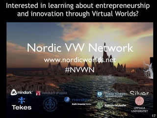 Interested in learning about entrepreneurship and innovation through Virtual  Worlds? 