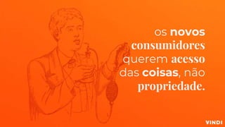 os novos
consumidores
querem acesso
das coisas, não
propriedade.
 