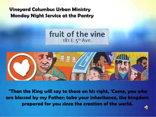 Vineyard  Columbus  Monday  Night  Service  At The  Pantry