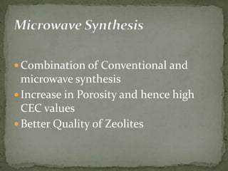 synthesis of fly ash based zeolite for wastewater purification | PPTX
